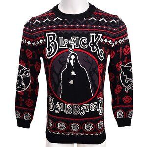 Rare Ozzy Osbourne 2016 Bravado Black Sabbath Cloaked Woman Ugly Xmas Sweater-SM